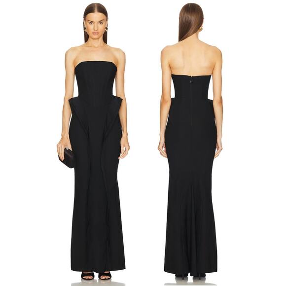Michael Costello x REVOLVE Alondra Gown Ruffle Strapless Formal Party Classy XS - Picture 1 of 13